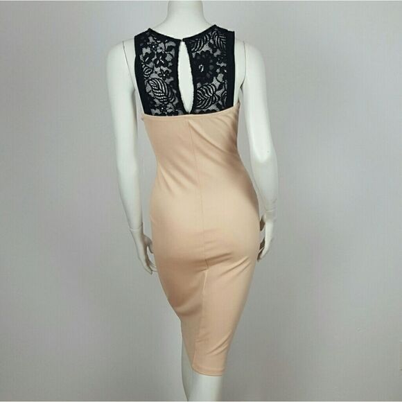 Women's  Midi dress Light Pink /Black By Mystic - Picture 5 of 6